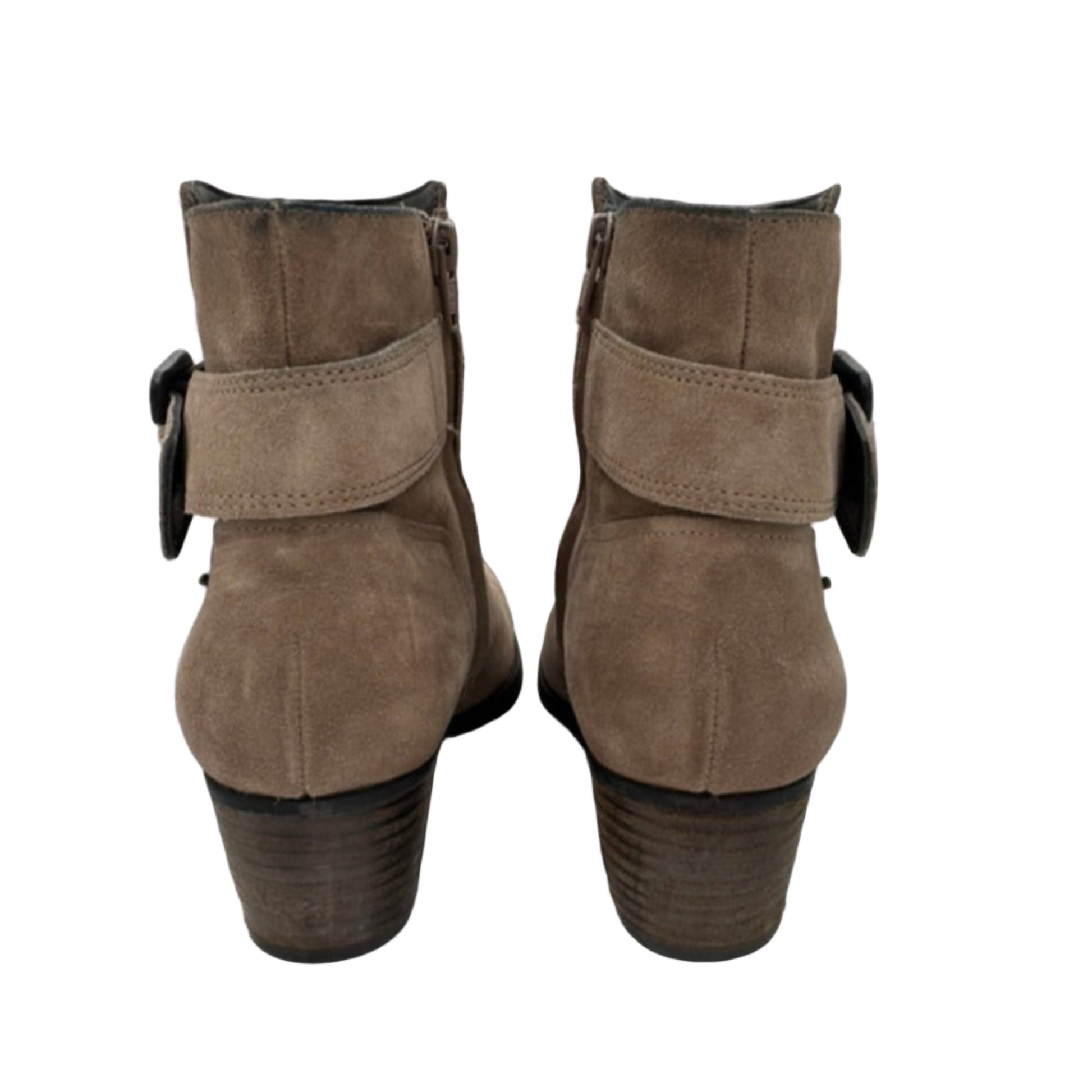 Paul Green Suede Moto Booties - Isshooz