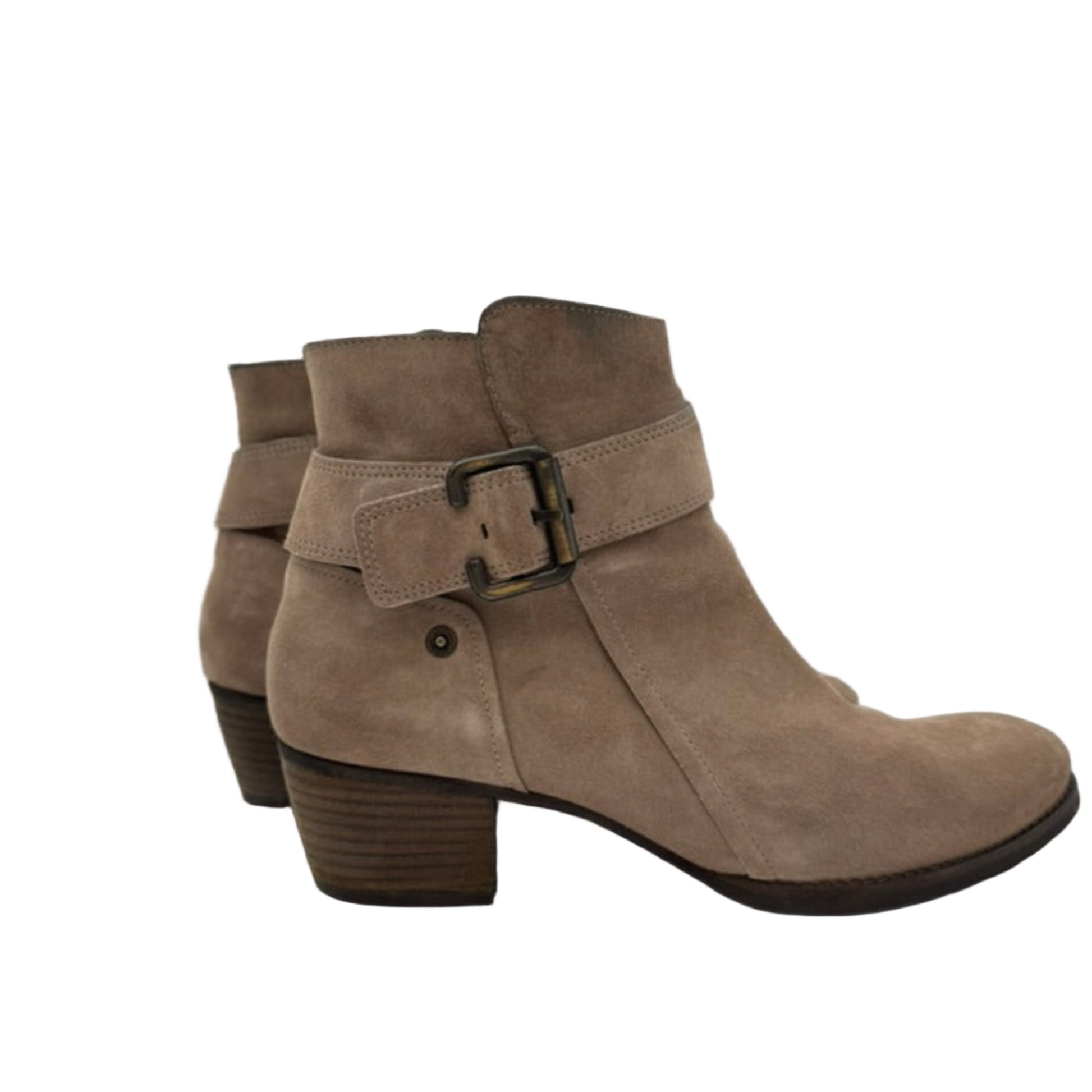 Paul Green Suede Moto Booties - Isshooz