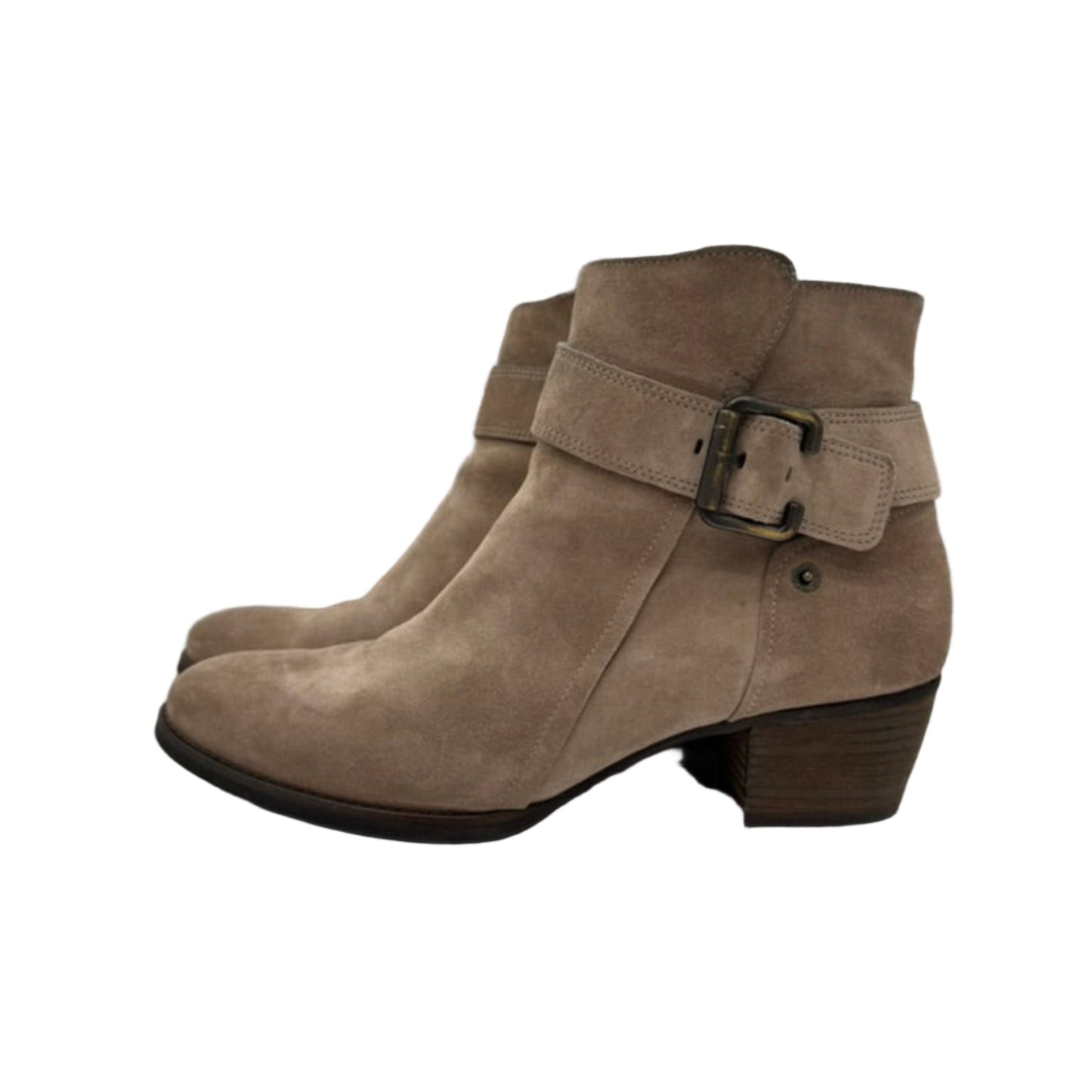 Paul Green Suede Moto Booties - Isshooz