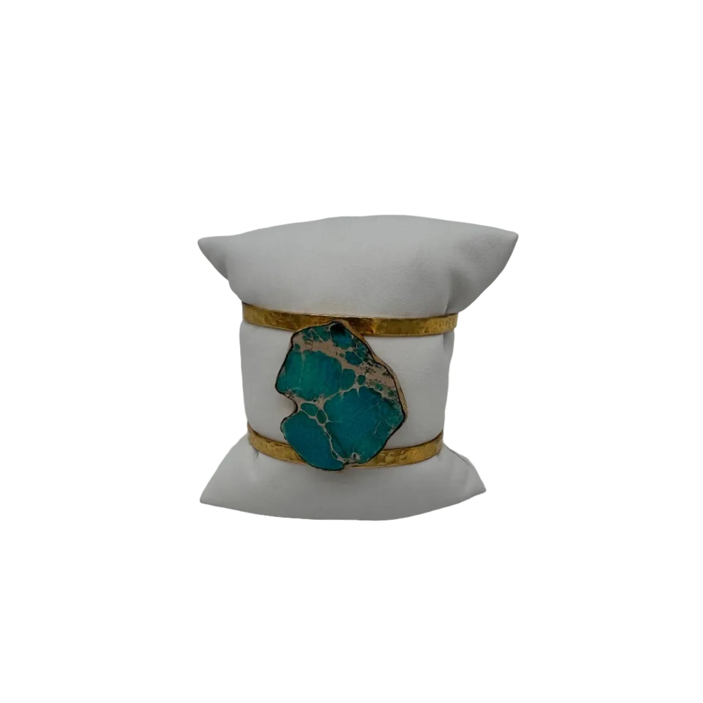Pre - owned Christina Greene Gold and Turquoise Cuff Bracelet - Isshooz