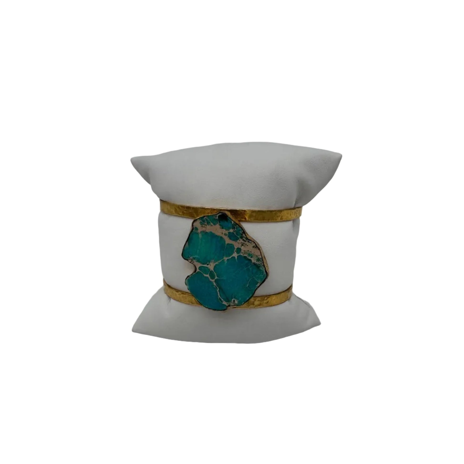 Pre - owned Christina Greene Gold and Turquoise Cuff Bracelet - Isshooz