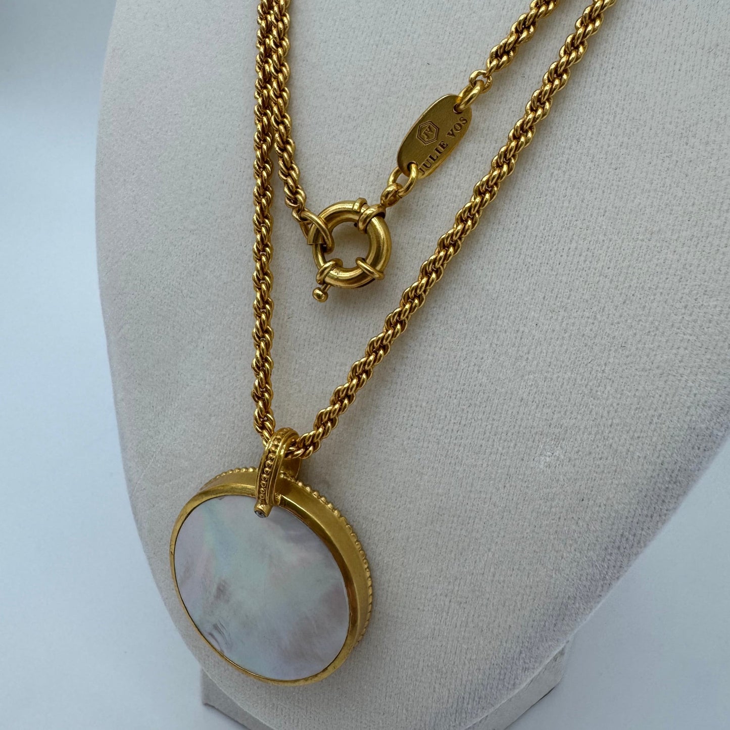 Pre - owned Julie Voss Coin/MOP Necklace - Isshooz
