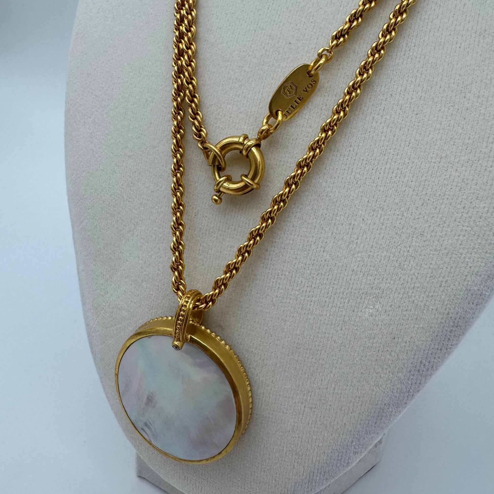 Pre - owned Julie Voss Coin/MOP Necklace - Isshooz