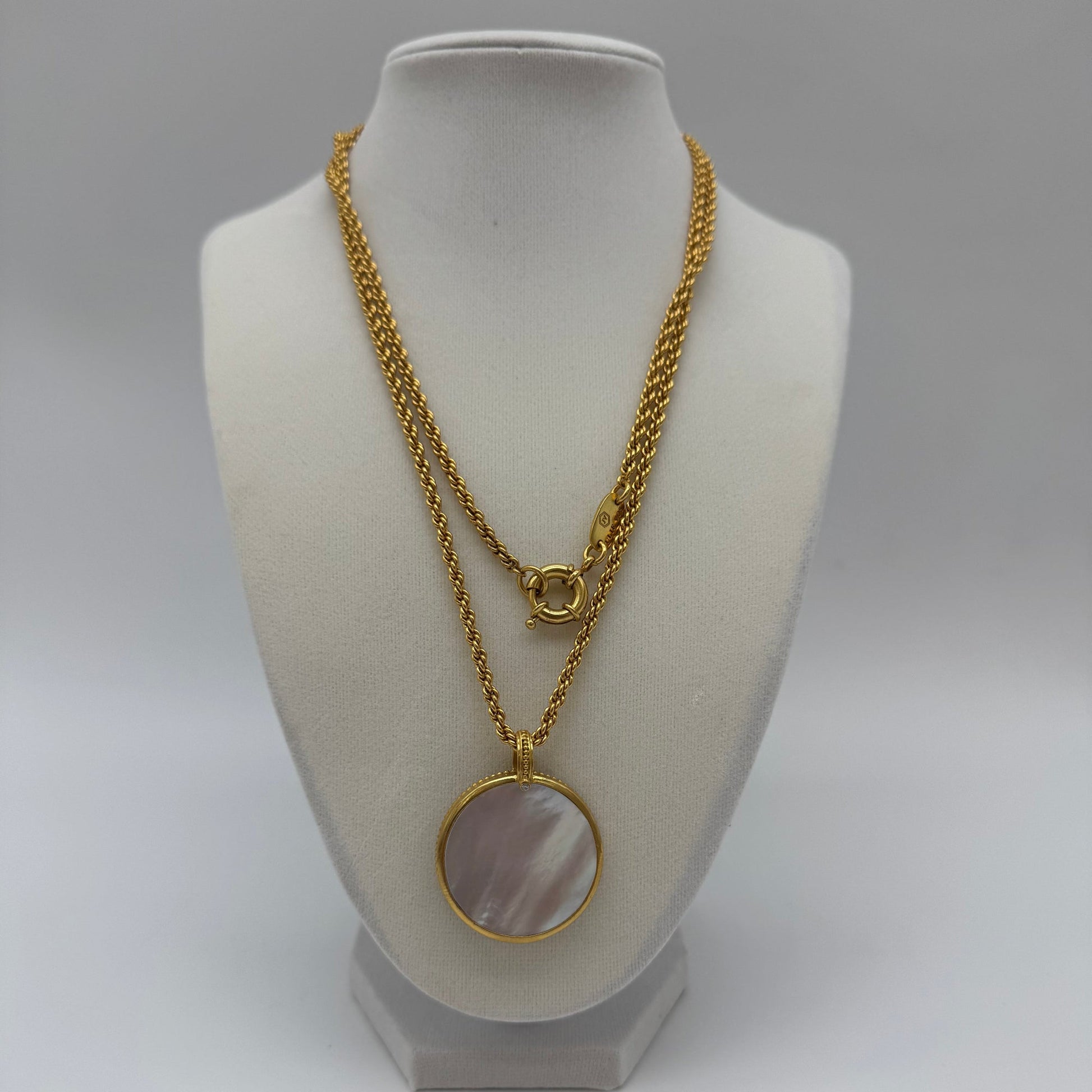 Pre - owned Julie Voss Coin/MOP Necklace - Isshooz